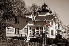 Hospital Point Light in Massachusetts -Sepia Tone